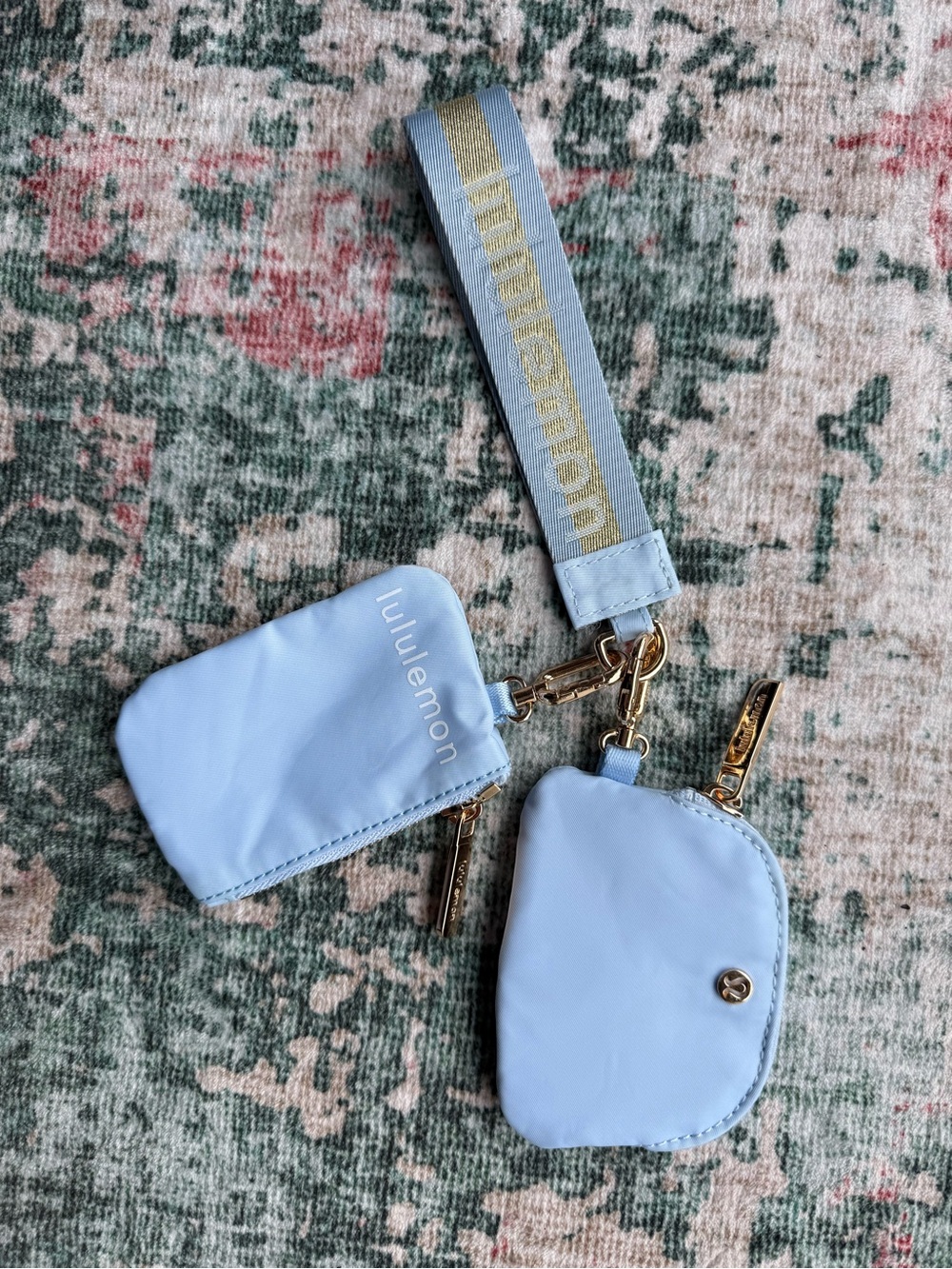 lululemon athletica Pale Blue Key & Card Holder Set with Wristlet